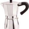 Biggcoffee Hes-3-Espressomachine, Moka-pot, 3-zits, 120 ml, grijs en zwart, eenvoudig compact ontwerp, gemakkelijk te gebruiken