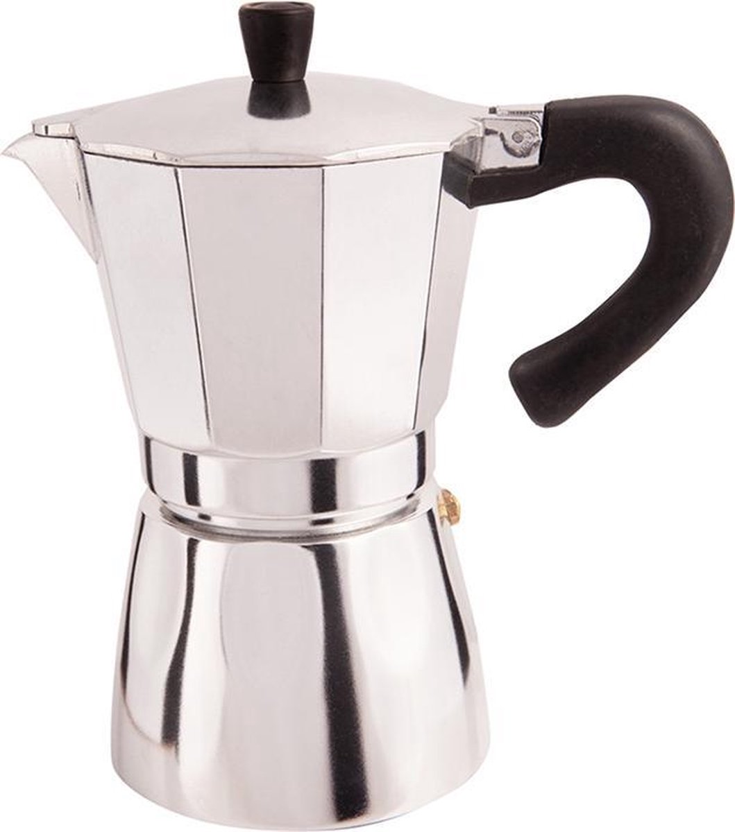 Biggcoffee Hes-3-Espressomachine, Moka-pot, 3-zits, 120 ml, grijs en zwart, eenvoudig compact ontwerp, gemakkelijk te gebruiken Biggcoffee Hes-3-Espressomachine, Moka-pot, 3-zits, 120 ml, grijs en zwart, eenvoudig compact ontwerp, gemakkelijk te gebruiken