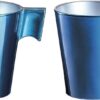 Set van 8x stuks espresso kopjes/bekers donkerblauw 80 ml - Koffiekopjes van keramiek
