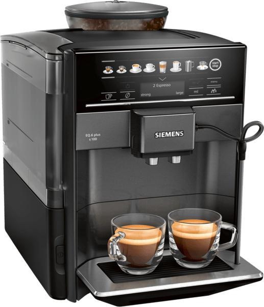 Siemens EQ.6 Plus s100 TE651319RW - Volautomatische espressomachine - Grijs Siemens EQ.6 Plus s100 TE651319RW - Volautomatische espressomachine - Grijs
