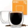 Membeli® Espresso Kopjes Dubbelwandig Glas - Set van 2 - 80 mL - Espresso Glazen - Espressokopjes