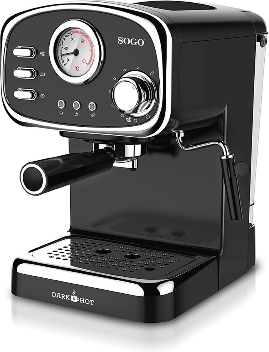 Sogo - 5680 - Retro Espressomachine - 15 bar - 2 kopjes - 1100 Watt Sogo - 5680 - Retro Espressomachine - 15 bar - 2 kopjes - 1100 Watt