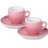 Espresso kopje met schoteltje 55ml Oud roze, set van 2