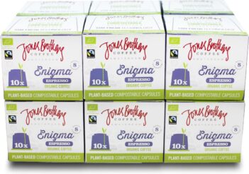 Nespresso cups van Jones Brothers Coffee composteerbare koffie cups /capsules - Espresso Enigma - 12 x 10 cups