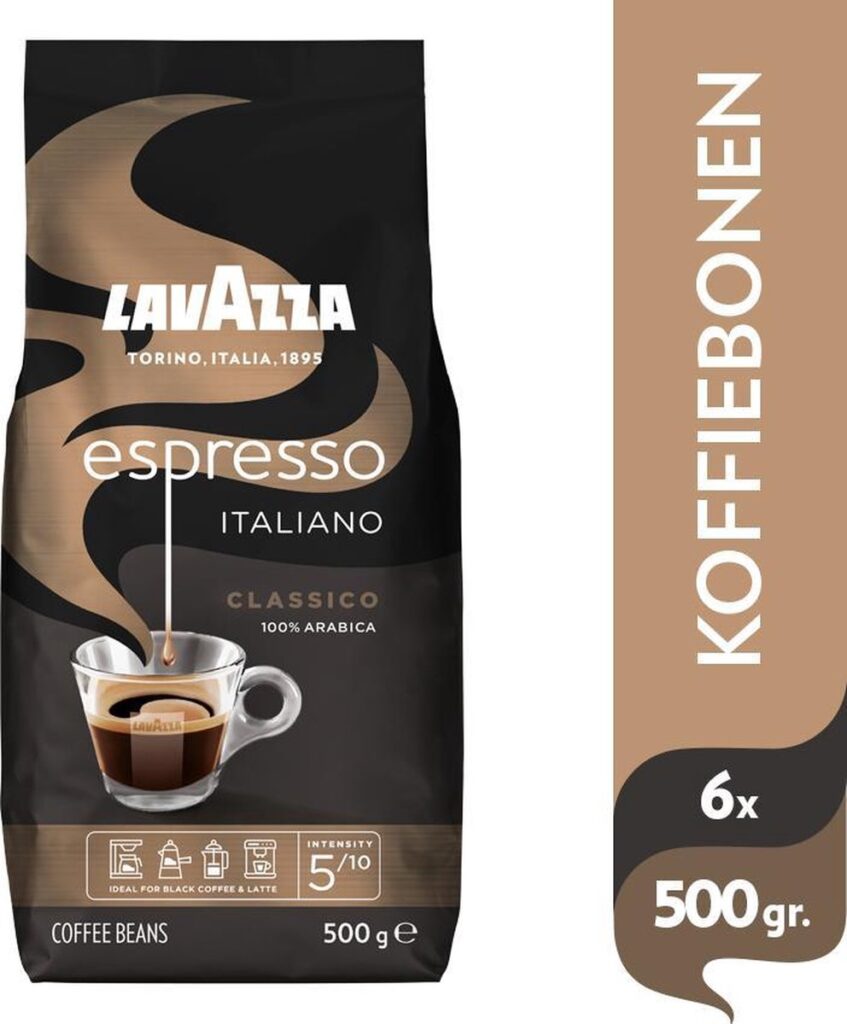 Lavazza koffiebonen espresso super crema (6 stuks x1kg) Lekkerbakje.nl