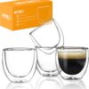 Membeli Espresso Kopjes Dubbelwandig Glas - Set van 4 - 80 mL - Espresso Glazen - Espressokopjes