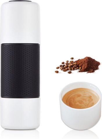 Fuegobird Koffiemachine | Espressomachine |Compacte Draagbare |Portable | Reizen | Onderweg | Oplaadbaar | Snoerloos | Koffiecups | Filterkoffie | Zwart |