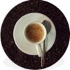 Wandcirkel - Muurcirkel Binnen - Kopje espresso op koffiebonen - ⌀ 150 cm - Wanddecoratie - Ronde Schilderijen