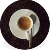 Wandcirkel - Muurcirkel Binnen - Kopje espresso op koffiebonen - ⌀ 90 cm - Wanddecoratie - Ronde Schilderijen