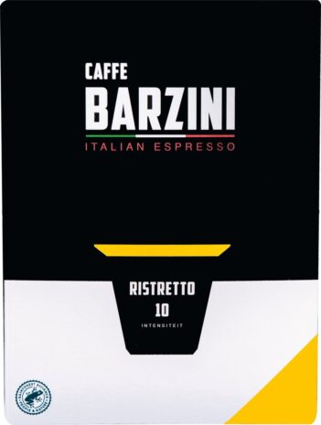 Barzini Ristretto Nespresso Koffie Cups - Rainforest Alliance - Ristretto Koffie Cups geschikt voor Nespresso Apparaten - 22 cups - Italiaanse Koffie Cups - Ristretto Koffie Cups