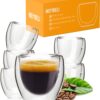 Membeli Espresso Kopjes Dubbelwandig Glas - Set van 6 - 80 mL - Espresso Glazen - Espressokopjes