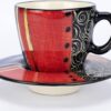 Espresso kopjes - Koffiekop en Schotelset - Koffiekopjes - Model: Rood Goud Bruin - Handgemaakt in Zuid Afrika - hoogwaardig keramiek - speciaal gemaakt door Letsopa Ceramics voor Nwabisa African Art
