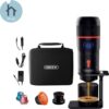 Hibrew Compacte Draagbare Koffiemachine - Espressomachine - Reizen - Koffiemachine - Luxe Opbergtas - Cups - Snoerloos - 60ml Waterreservoir - 70*70*240mm - Zwart