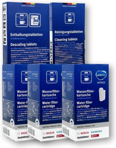3x Brita Intenza Waterfilter - Bosch - Siemens waterfilter TCZ7003 / TZ70003 / 575491 + Bosch/Siemens Reinigingstabletten + Bosch TCZ8002 / Siemens TZ80002 2in1 Ontkalkingstabletten - 3 Stuks