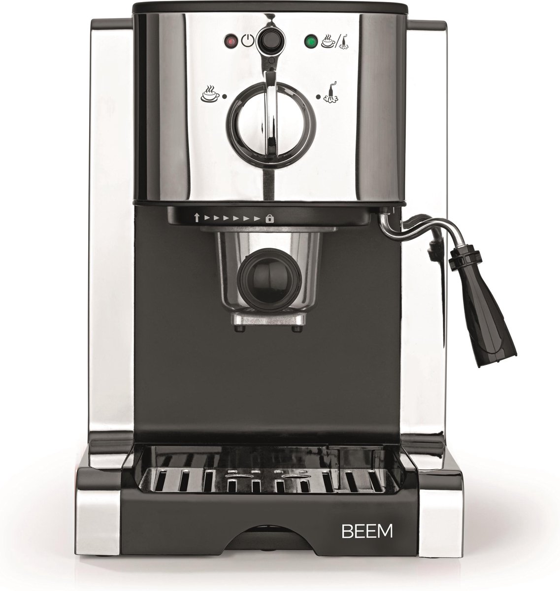 BEEM ESPRESSO PERFECT MACHINE, Espressomachine met extra capsule-inzetstuk - met 20 bar pomp en melkschuimpijpje BEEM ESPRESSO PERFECT MACHINE, Espressomachine met extra capsule-inzetstuk - met 20 bar pomp en melkschuimpijpje