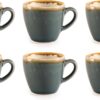 Olympia Kiln Espresso Kopjes Porselein - Blauw - 8,5cl - Set van 6