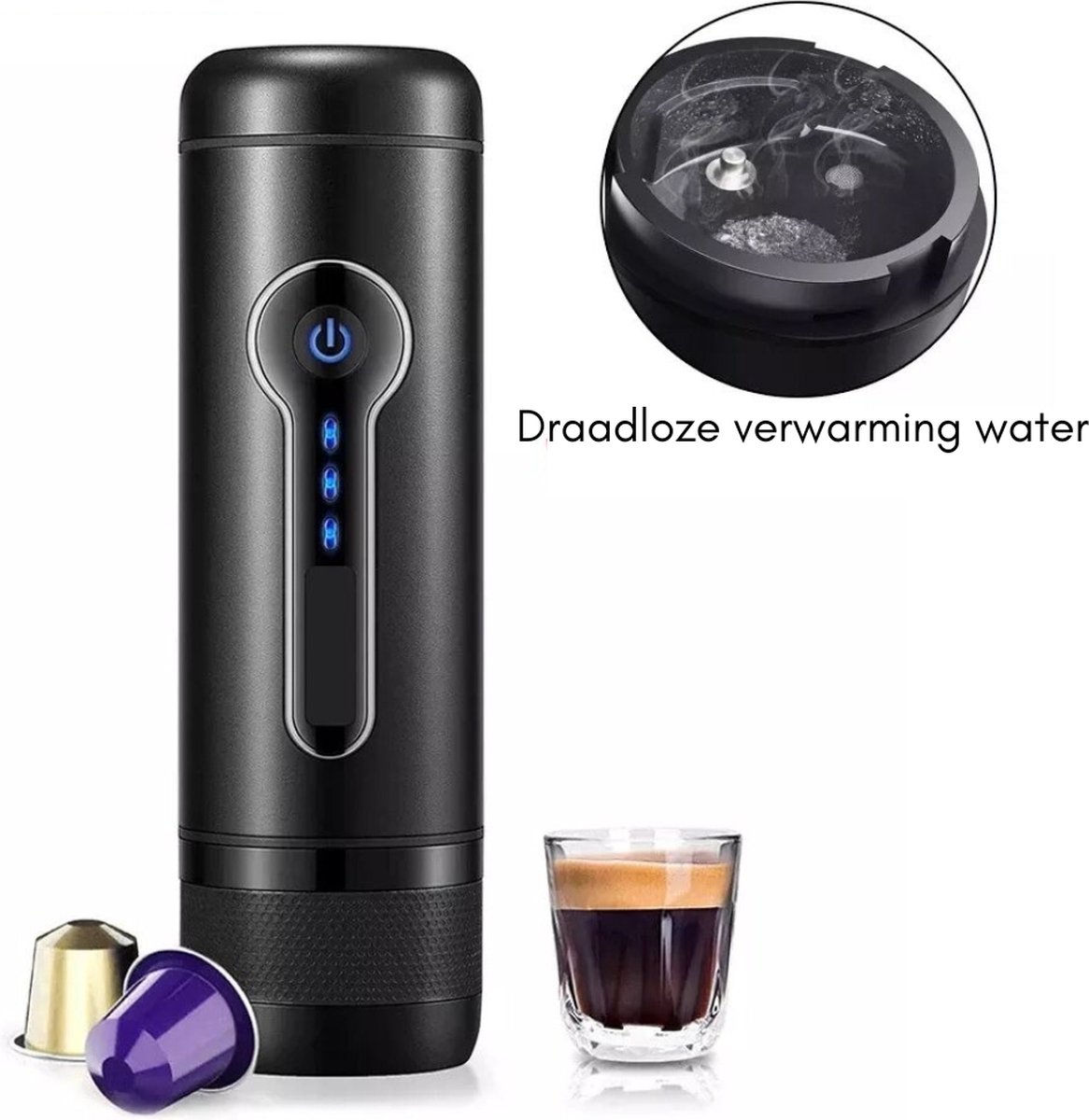 BIOLOMIX Draagbare Koffie Machine - Wireless Coffee Machine - koffie Nespresso Cups - Koffiezetapparaat - 3 In 1 - BIOLOMIX Draagbare Koffie Machine - Wireless Coffee Machine - koffie Nespresso Cups - Koffiezetapparaat - 3 In 1 -