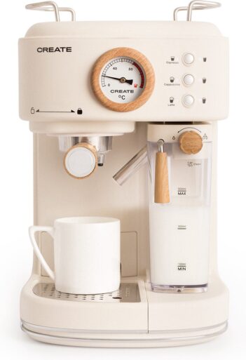 CREATE - THERA MATT PRO - 20bar halfautomatische espressomachine - Met melkreservoir - Gebroken wit