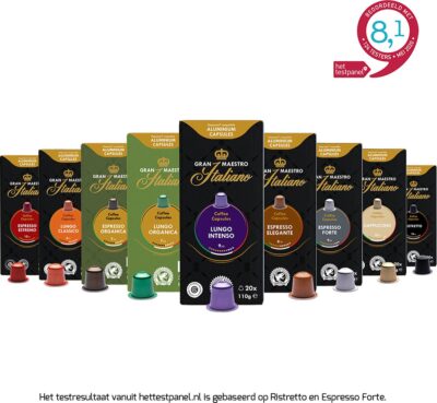 Gran Maestro Italiano - Koffiecups - Nespresso Compatibel Proefpakket - Espresso, Lungo en Meer - 10 x 20 cups