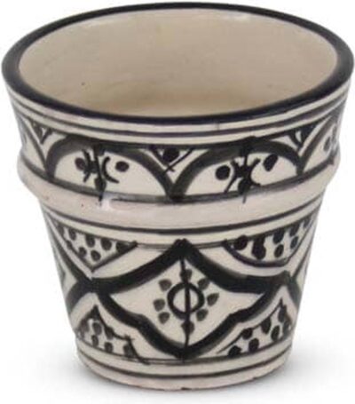 Marokkaanse Espresso Kopje Zwart Nakhil Ø 7,5 x 7cm