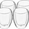 Set van 8x espressokopjes dubbelwandig glas - 70 ml - Espresso en ristretto kopjes