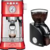 Solis Barista Perfetta Plus 1170 en Scala Zero Static 1662 - Pistonmachine en Koffiemolen - Espressomachine - Koffiemachine met Bonen - Rood