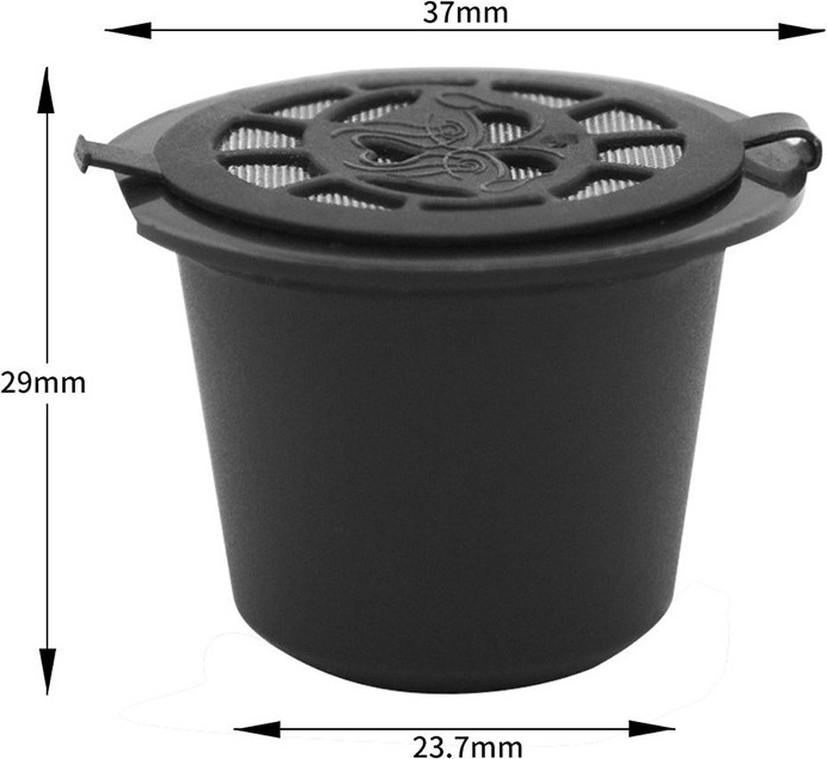 Herbruikbare koffiecup - Hervulbare Capsule - Voor Nespresso - Hervulbare cups - Geschikt voor Nescafé - Zwart Herbruikbare koffiecup - Hervulbare Capsule - Voor Nespresso - Hervulbare cups - Geschikt voor Nescafé - Zwart