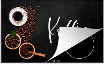 Inductie beschermer - Inductie Mat - Kookplaat beschermer - Inductie beschermer - Keuken - Koffie - Inductie fornuis - Koffie lover - Espresso kopjes - 91.2x52 cm - Afdekplaat inductie - Inductiebeschermer