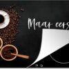 Inductie beschermer - Inductie Mat - Kookplaat beschermer - Quotes - Maar eerst koffie - Inductie beschermer - Koffie - Keuken - Afdekplaat - Espresso kopjes - 80x52 cm - Afdekplaat inductie - Inductiebeschermer