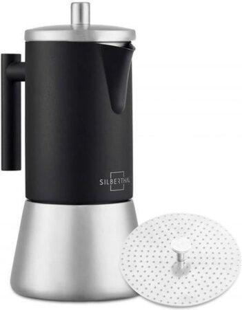 Silberthal Espressomachine - RVS - Geschikt voor alle warmtebronnen - Zwart