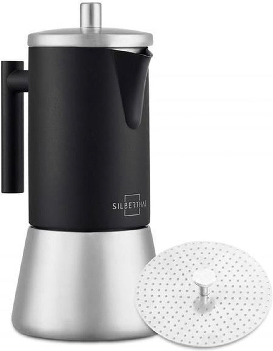 Silberthal Espressomachine - RVS - Geschikt voor alle warmtebronnen - Zwart Silberthal Espressomachine - RVS - Geschikt voor alle warmtebronnen - Zwart