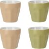 Excellent Houseware Koffie/espresso kleine kopjes - set van 12x stuks - porselein - Earth colours - 90 ml