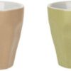 Excellent Houseware Koffie/espresso kleine kopjes - set van 4x stuks - porselein - Earth colours - 90 ml