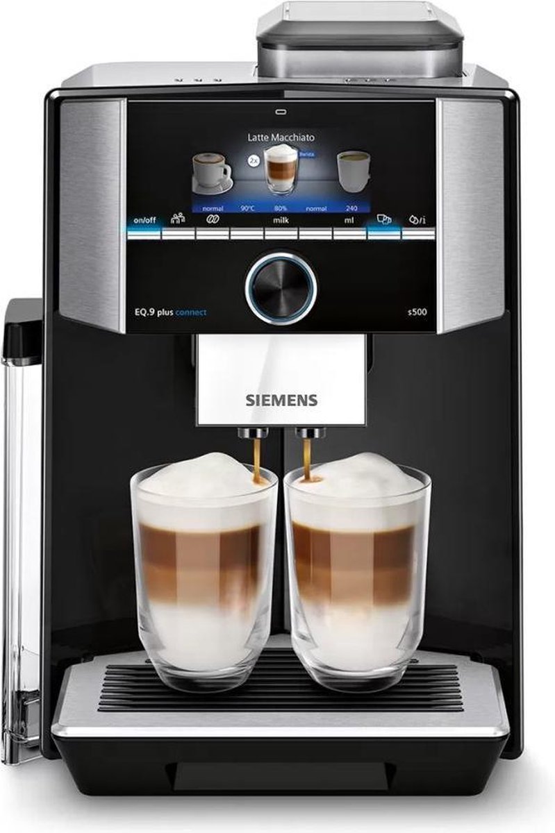 Siemens EQ.9 Plus Connect s500 TI9553X9RW - Volautomatische espressomachine Siemens EQ.9 Plus Connect s500 TI9553X9RW - Volautomatische espressomachine